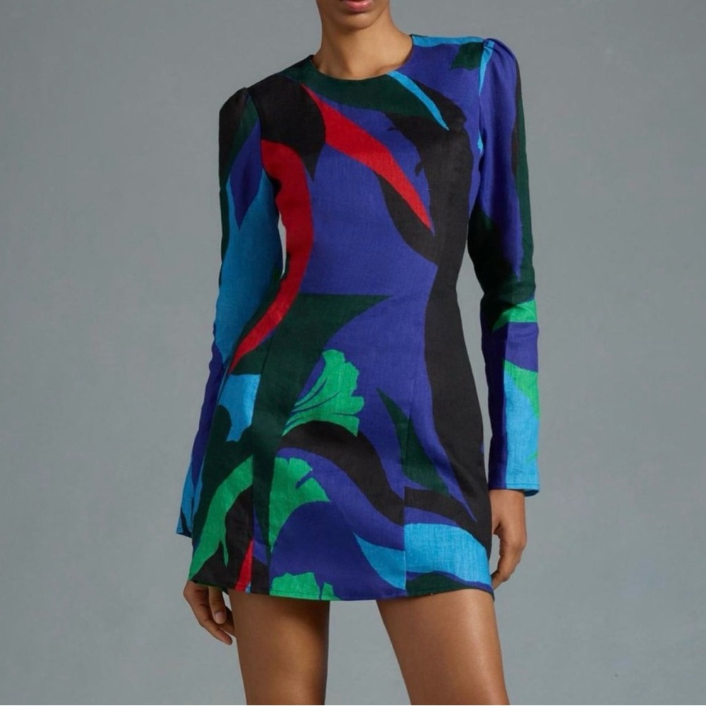 The Wolf Gang from Anthropologie 🟩◾️🔵♦️Backlash Linen Dress!